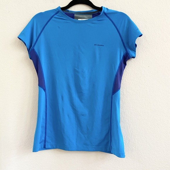 Columbia Women’s Sz XS Blue Omni-Freeze Short Sleeve Shirt Advanced Cooling Mesh - Picture 1 of 7